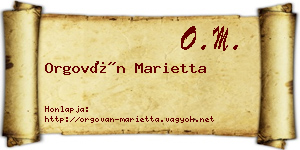 Orgován Marietta névjegykártya